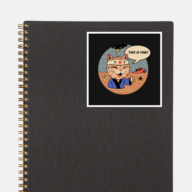 This Is Fine Meowster-None-Glossy-Sticker-vp021
