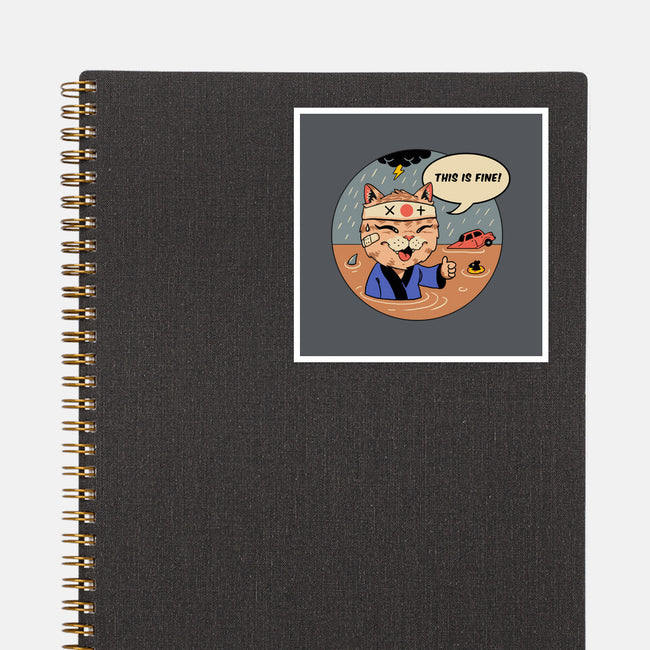 This Is Fine Meowster-None-Glossy-Sticker-vp021