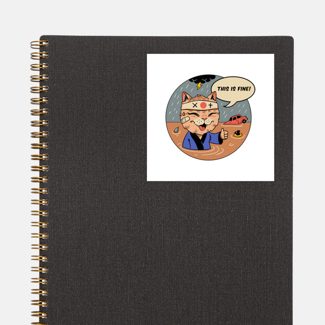 This Is Fine Meowster-None-Glossy-Sticker-vp021