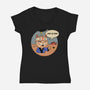 This Is Fine Meowster-Womens-V-Neck-Tee-vp021
