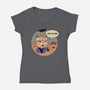 This Is Fine Meowster-Womens-V-Neck-Tee-vp021