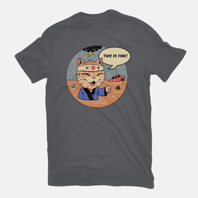 This Is Fine Meowster-Womens-Fitted-Tee-vp021
