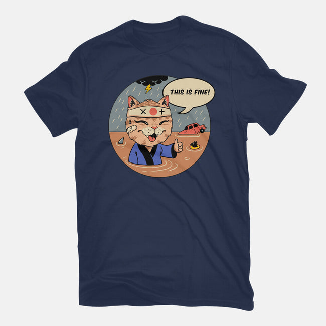 This Is Fine Meowster-Womens-Fitted-Tee-vp021