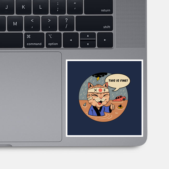 This Is Fine Meowster-None-Glossy-Sticker-vp021
