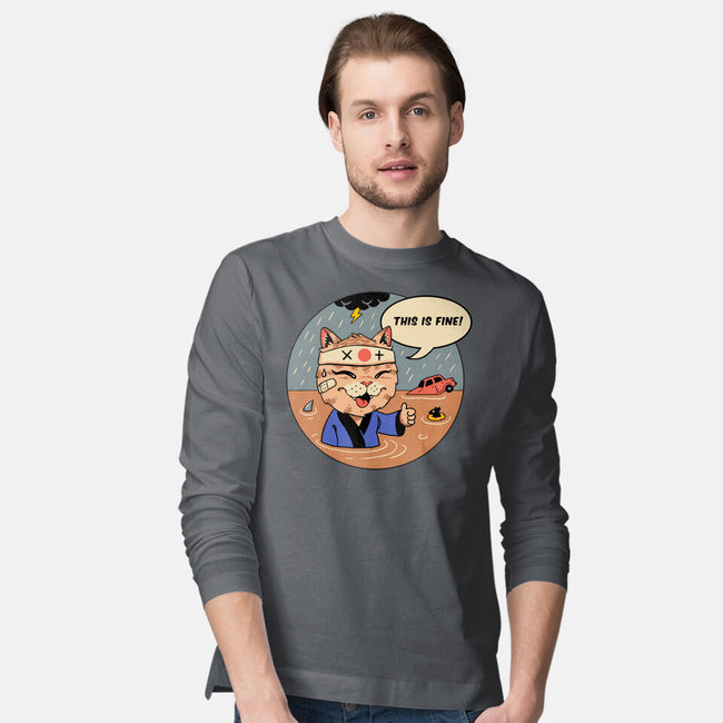 This Is Fine Meowster-Mens-Long Sleeved-Tee-vp021