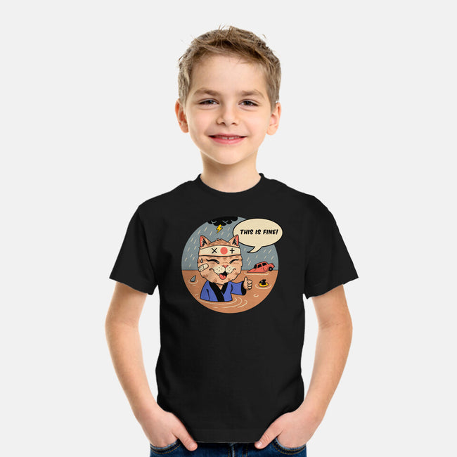 This Is Fine Meowster-Youth-Basic-Tee-vp021
