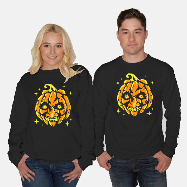 Moon Pumpkin-Unisex-Crew Neck-Sweatshirt-GoblinTengu