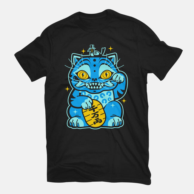 Blue Lucky Tiger-Mens-Heavyweight-Tee-GoblinTengu