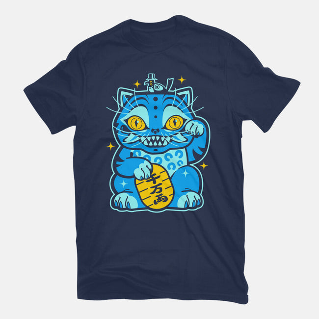 Blue Lucky Tiger-Mens-Heavyweight-Tee-GoblinTengu