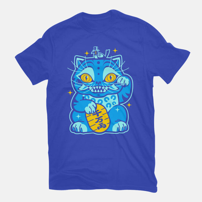Blue Lucky Tiger-Mens-Heavyweight-Tee-GoblinTengu
