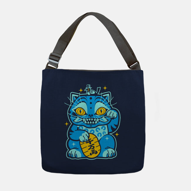 Blue Lucky Tiger-None-Adjustable Tote-Bag-GoblinTengu