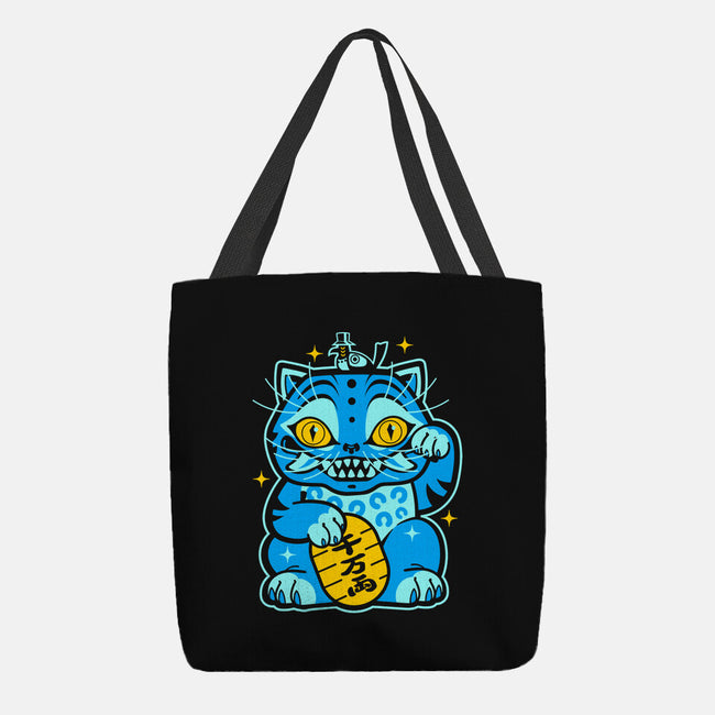 Blue Lucky Tiger-None-Basic Tote-Bag-GoblinTengu