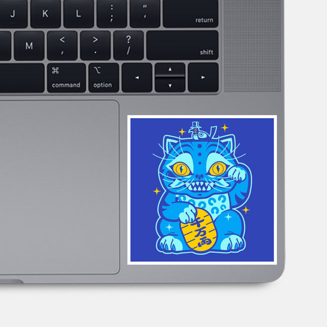 Blue Lucky Tiger-None-Glossy-Sticker-GoblinTengu