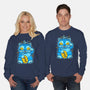 Blue Lucky Tiger-Unisex-Crew Neck-Sweatshirt-GoblinTengu