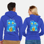 Blue Lucky Tiger-Unisex-Zip-Up-Sweatshirt-GoblinTengu