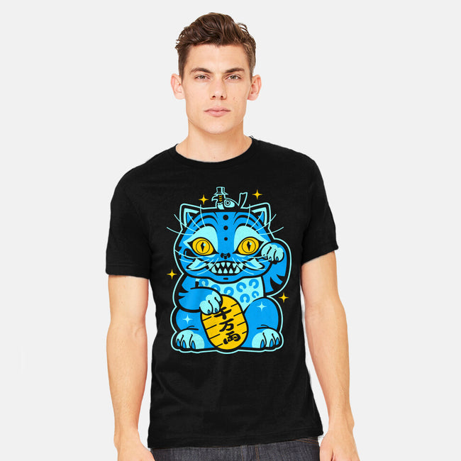 Blue Lucky Tiger-Mens-Heavyweight-Tee-GoblinTengu