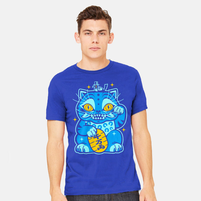 Blue Lucky Tiger-Mens-Heavyweight-Tee-GoblinTengu