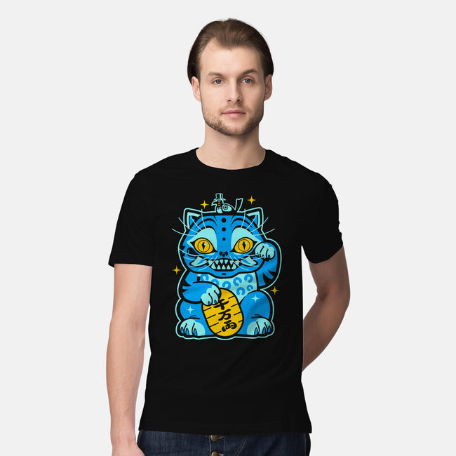 Blue Lucky Tiger-Mens-Premium-Tee-GoblinTengu