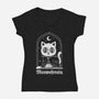 Nosferatu Cat-Womens-V-Neck-Tee-dfonseca