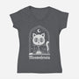 Nosferatu Cat-Womens-V-Neck-Tee-dfonseca