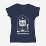 Nosferatu Cat-Womens-V-Neck-Tee-dfonseca