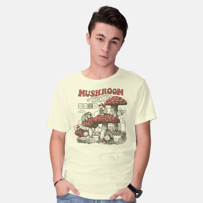 Mushroom Trip-Mens-Basic-Tee-Arigatees