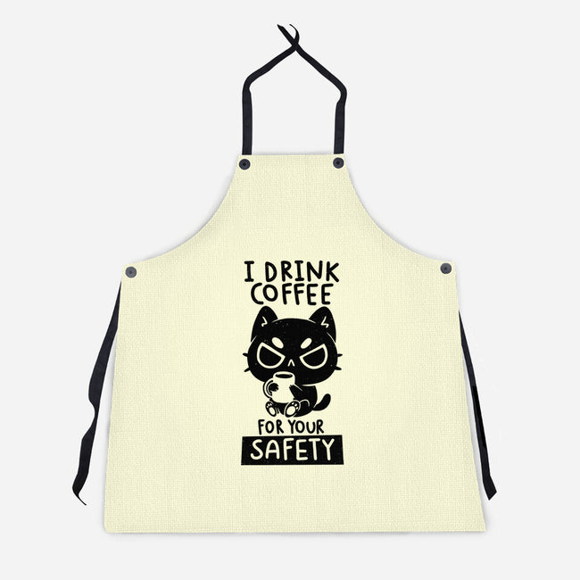 I Drink Coffee For Your Safety-Unisex-Kitchen-Apron-koalastudio