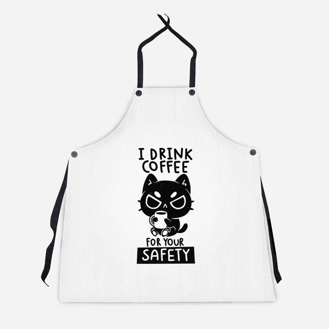 I Drink Coffee For Your Safety-Unisex-Kitchen-Apron-koalastudio