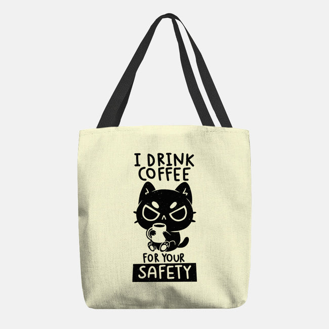 I Drink Coffee For Your Safety-None-Basic Tote-Bag-koalastudio