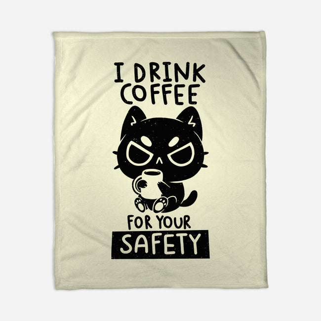 I Drink Coffee For Your Safety-None-Fleece-Blanket-koalastudio