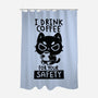 I Drink Coffee For Your Safety-None-Polyester-Shower Curtain-koalastudio