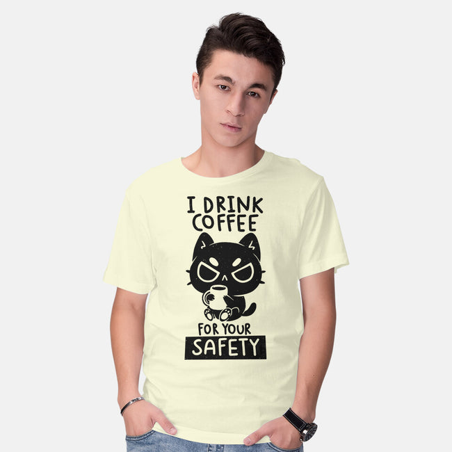 I Drink Coffee For Your Safety-Mens-Basic-Tee-koalastudio