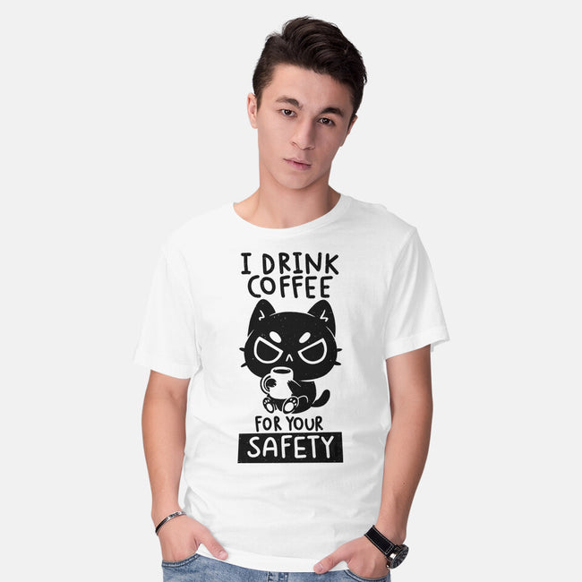 I Drink Coffee For Your Safety-Mens-Basic-Tee-koalastudio
