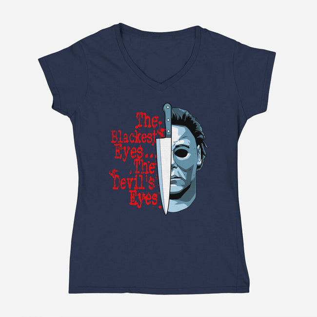 The Devil's Eyes-Womens-V-Neck-Tee-goodidearyan