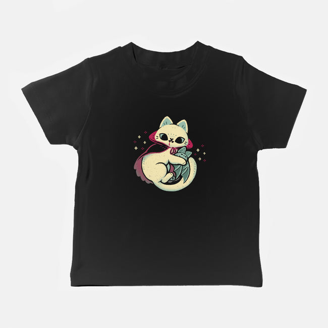 Cute Vampire Cat Bites Bat-Baby-Basic-Tee-xMorfina