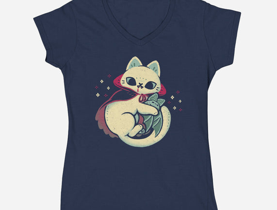 Cute Vampire Cat Bites Bat