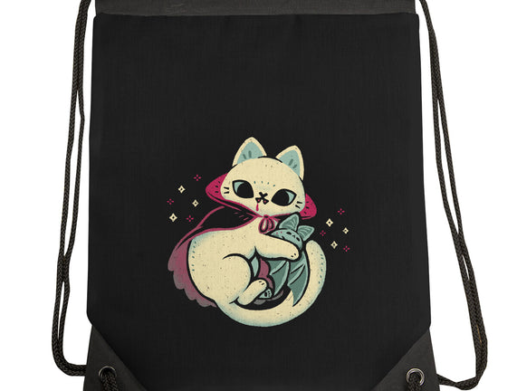 Cute Vampire Cat Bites Bat
