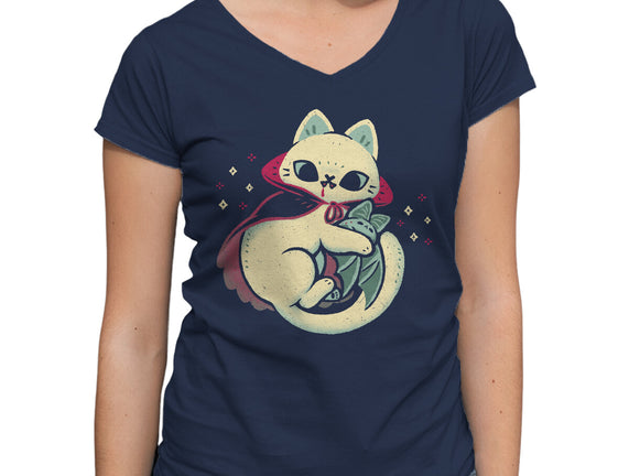 Cute Vampire Cat Bites Bat