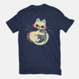 Cute Vampire Cat Bites Bat-Mens-Heavyweight-Tee-xMorfina