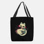 Cute Vampire Cat Bites Bat-None-Basic Tote-Bag-xMorfina