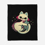 Cute Vampire Cat Bites Bat-None-Fleece-Blanket-xMorfina