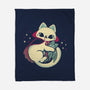 Cute Vampire Cat Bites Bat-None-Fleece-Blanket-xMorfina