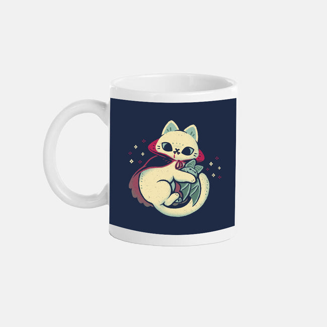 Cute Vampire Cat Bites Bat-None-Mug-Drinkware-xMorfina