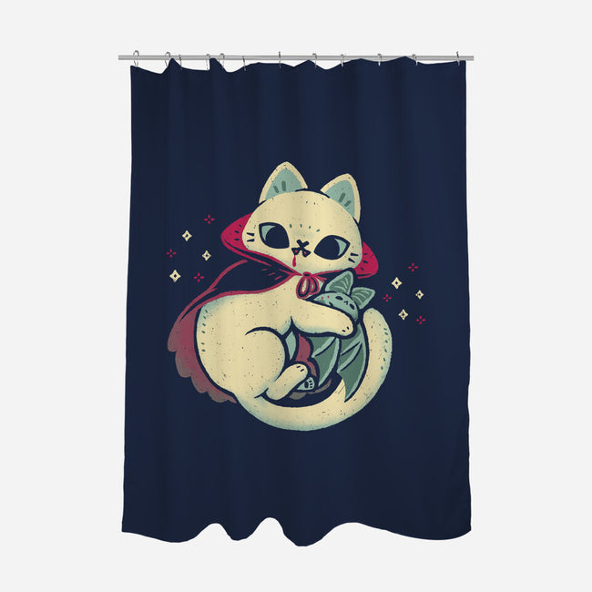 Cute Vampire Cat Bites Bat-None-Polyester-Shower Curtain-xMorfina
