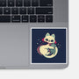 Cute Vampire Cat Bites Bat-None-Glossy-Sticker-xMorfina