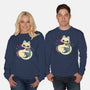 Cute Vampire Cat Bites Bat-Unisex-Crew Neck-Sweatshirt-xMorfina
