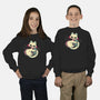 Cute Vampire Cat Bites Bat-Youth-Crew Neck-Sweatshirt-xMorfina