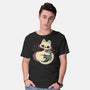 Cute Vampire Cat Bites Bat-Mens-Basic-Tee-xMorfina