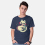 Cute Vampire Cat Bites Bat-Mens-Basic-Tee-xMorfina