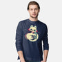 Cute Vampire Cat Bites Bat-Mens-Long Sleeved-Tee-xMorfina
